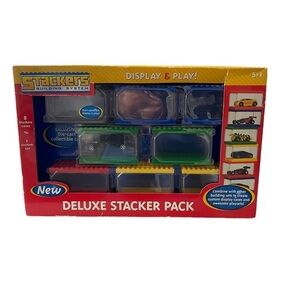 Racing Champions Stackers Building Track System, Plus Car & Display Cases NEW